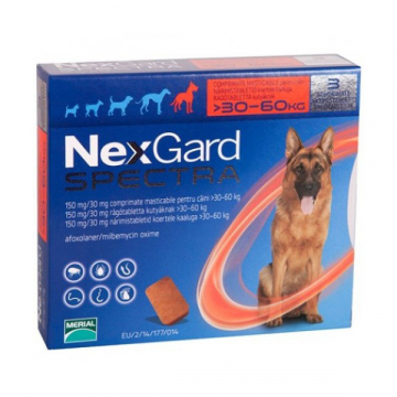 Таблетки от блох, клещей, глистов Нексгард Спектра для собак 30-60 кг №3 Merial