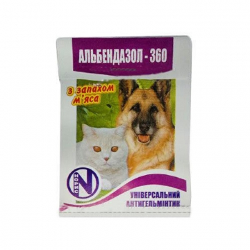 Альбендазол-360 1 таблетка на 15 кг для плотоядных НОРИС