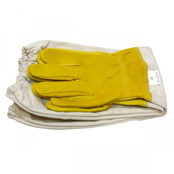 Перчатки кожаные желтые BEE Land с нарукавниками  L
