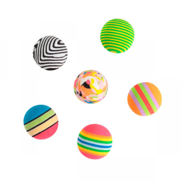 Набір іграшок для кішки 6 кольорових кульок XW530