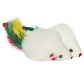 Іграшка для кішок Миша 3,5 брязкальце з пером FOX SH02