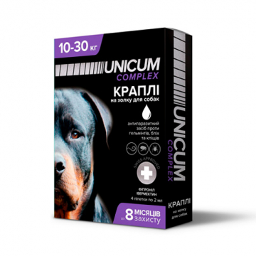 Капли от блох, клещей и гельминтов на холку Unicum complex для собак 10-30 кг №4