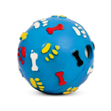 Іграшка м'яч-брязкальце з пищалки лапки і кісточки 7 см J-15-210