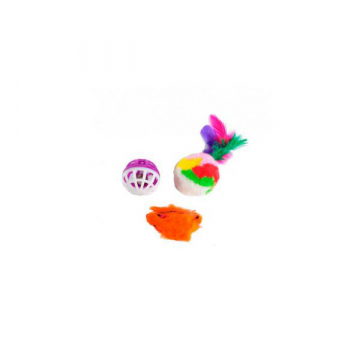 Набір іграшок для кішки миша хутряної куля сітчастий м'яч FOX 144 XW0028