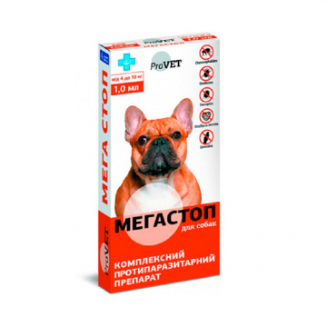 МегаСтоп ProVet капли на холку для собак 4-10 кг №4*1,0 мл Природа
