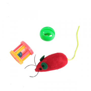 Набір іграшок для кота:  миша, куля брязкальце, барабанчик 144 XW0316