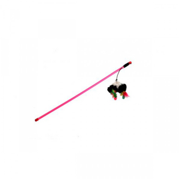 Удочка-дразнилка мышка с пушистыми перьями В010