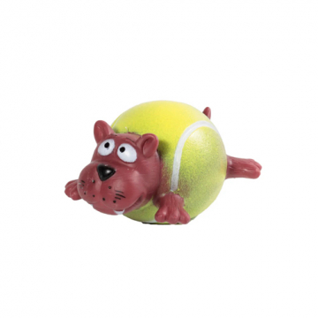 Іграшка для собак вінілова Тигр з тілом-м'ячем 9 см FOX FS-0064