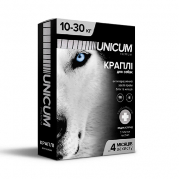 Капли от блох и клещей на холку Уникум премиум Unicum premium для собак 10-30 кг №3 UN008