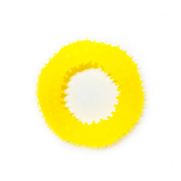 Іграшка для собак Кільце з шипами жовте з запахом ванілі 12 см FOX TF-022