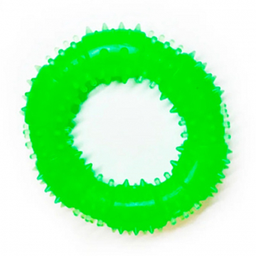 Іграшка для собак Кільце з шипами зелене з запахом ванілі 12 см FOX TF-024