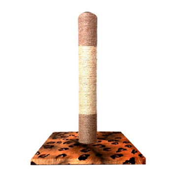 Когтеточка-столбик Wild Cat с мышкой на подставке квадрат сизаль 30*30*45 см FOX S822
