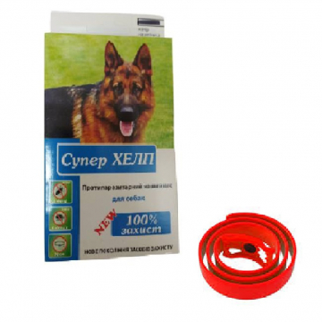 Супер ХЕЛП нашийник від бліх та кліщів для собак червоний 70 см Круг