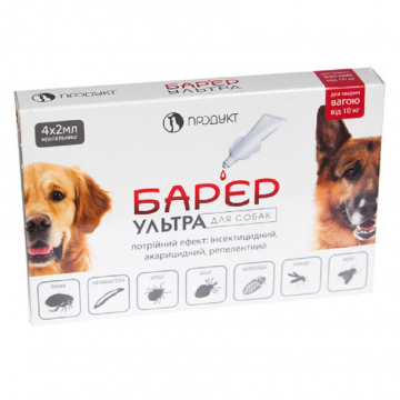 Бар'єр Ультра краплі 2 мл інсектоакарицидні для собак від 10 кг №4 Продукт