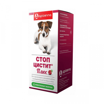 Стоп-Цистит Плюс таблетки жевательные для собак, 40 табл.*1000 мг, Апиценна