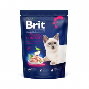 Сухой корм для взрослых стерилизованных кошек с курицей Brit Premium by Nature Cat Sterilised Chicken 800 г
