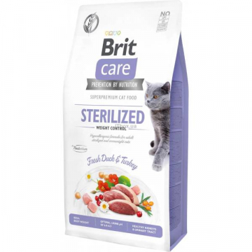 Корм для котов Брит контроль веса для стерилизованных Brit Care Cat GF Sterilized Weight Contro 7кг ЦЕНА за 1кг