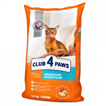 Корм для котов сухой Клуб 4 Лапы премиум чувствительное пищеварение 14 кг С4Р Premium ЦЕНА за 1кг
