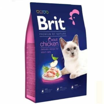 Корм для взрослых котов Брит курица Brit Premium by Nature Cat Adult Chicken 1,5 кг