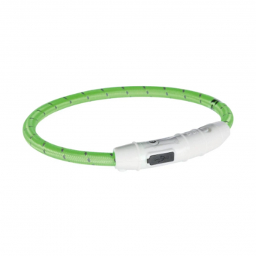 Ошейник д/соб светящ TRIXIE USB силикон зеленый XS-S 35см/7мм 12700