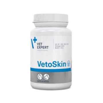 VetExpert VetoSkin Пищевая добавка для здоровья кожи и шерсти кошек и собак (60 капсул)