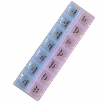 Контейнер для таблеток, органайзер таблетница на 14 ячеек (2 приема в день)