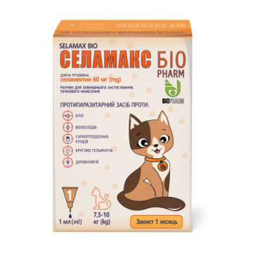 Селамакс Био капли котам 7,5-10 кг 1 мл №1 Биофарма