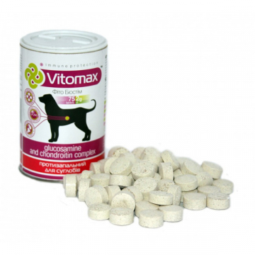 Вітаміни Vitomax для собак з глюкозаміном і хондроїтином для суглобів 75 таблеток 200091