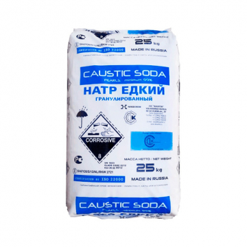 Сода  1 кг каустическая 25 кг мешок Россия