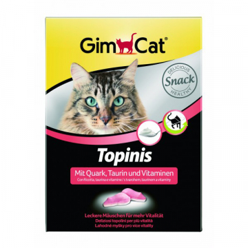 Витамины для кошек Джимкет Топинис 190 шт со вкусом творога и йогурта розовые