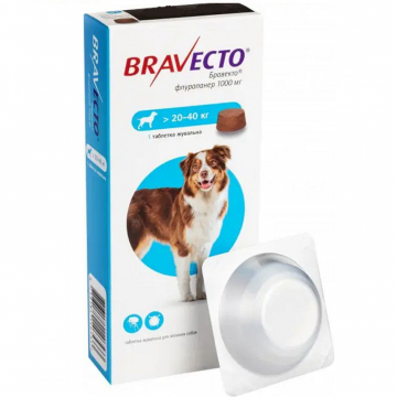 Бравекто жувальна таблетка від бліх і кліщів для собак 20-40 кг MSD AH