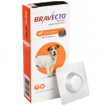 Бравекто жувальна таблетка від бліх і кліщів для собак 4,5-10 кг MSD AH